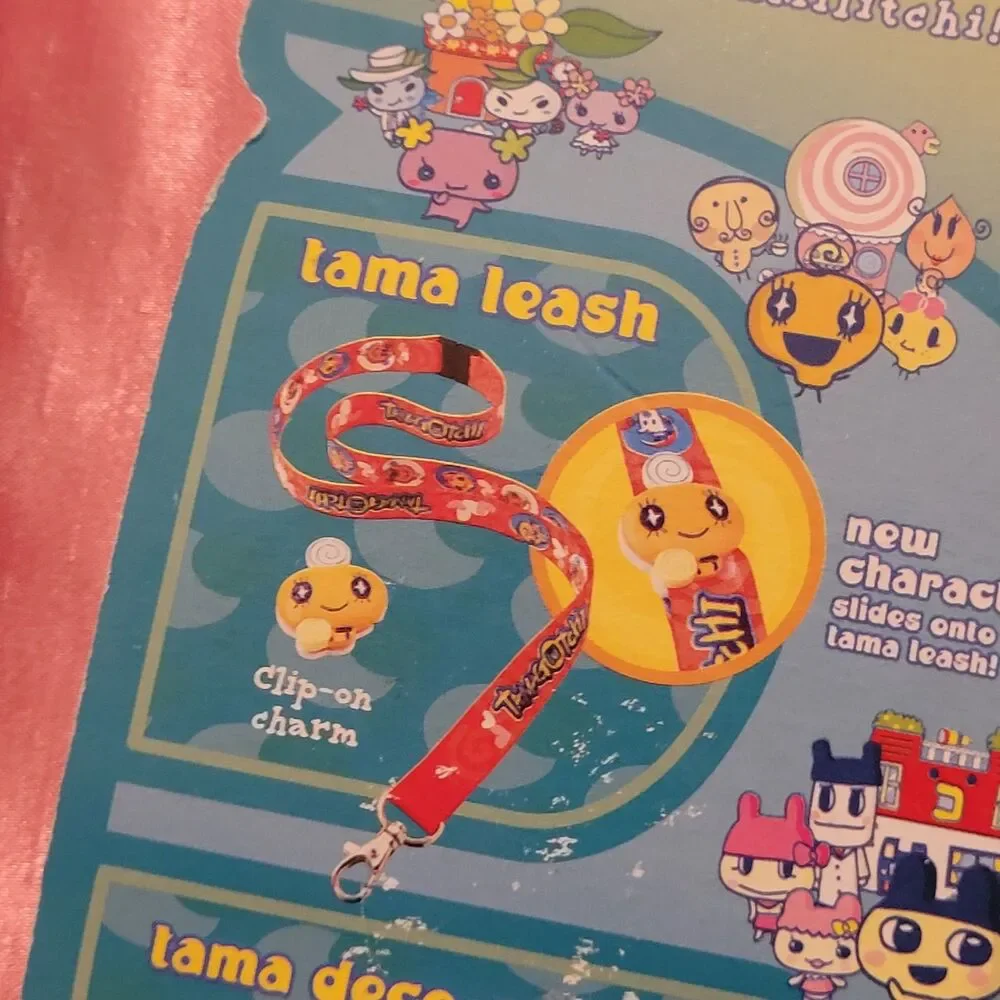 Tamagotchi Lot Lanyard TamaLeash Gear Memetchi Orange Pouch Carrier Bandai 2006